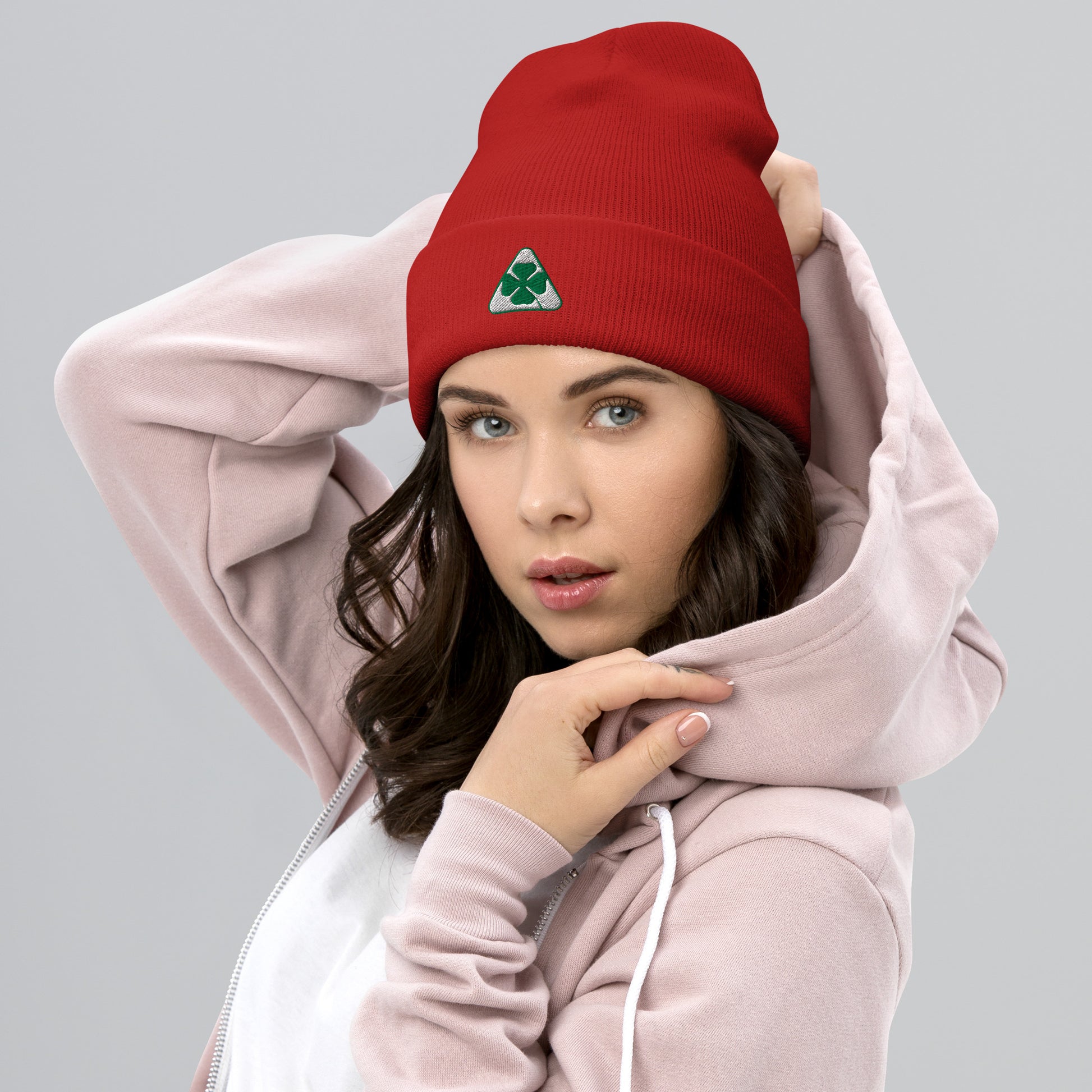 Alfa Romeo Embroidered Quadrifoglio Verde Cuffed Beanie | Unisex Style - AI Print Spot