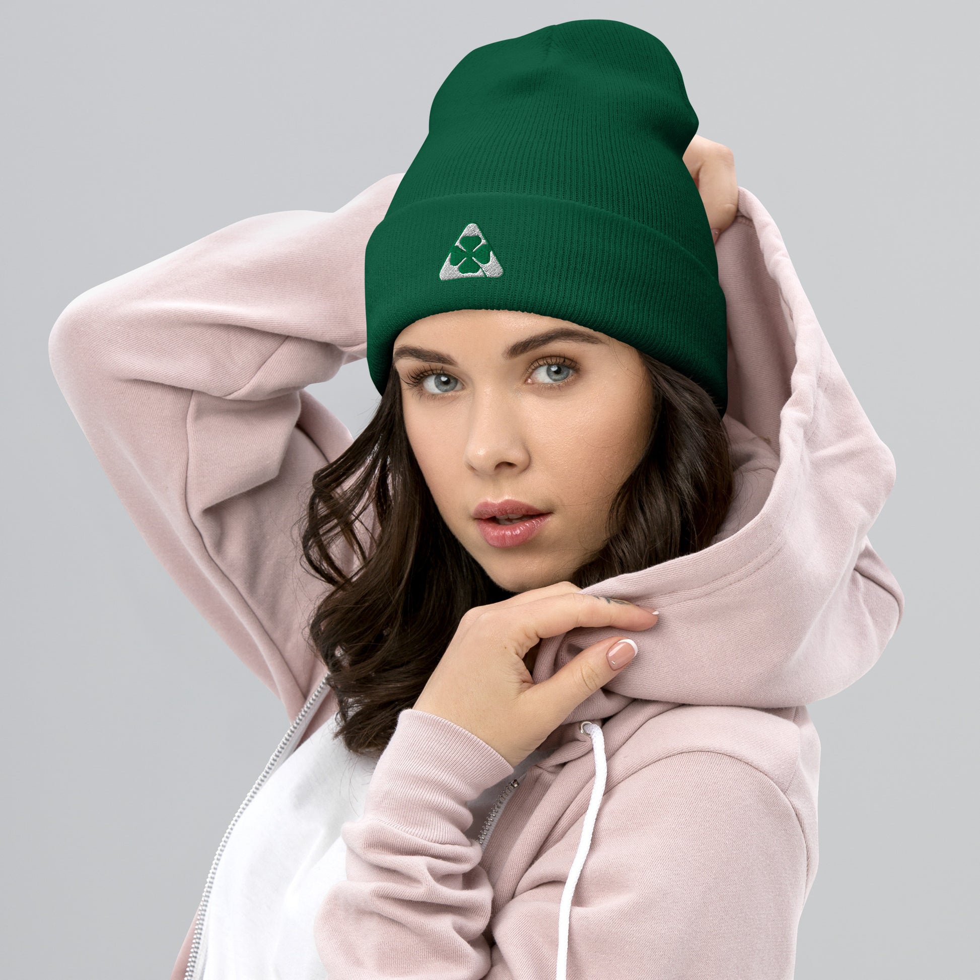 Alfa Romeo Embroidered Quadrifoglio Verde Cuffed Beanie | Unisex Style - AI Print Spot