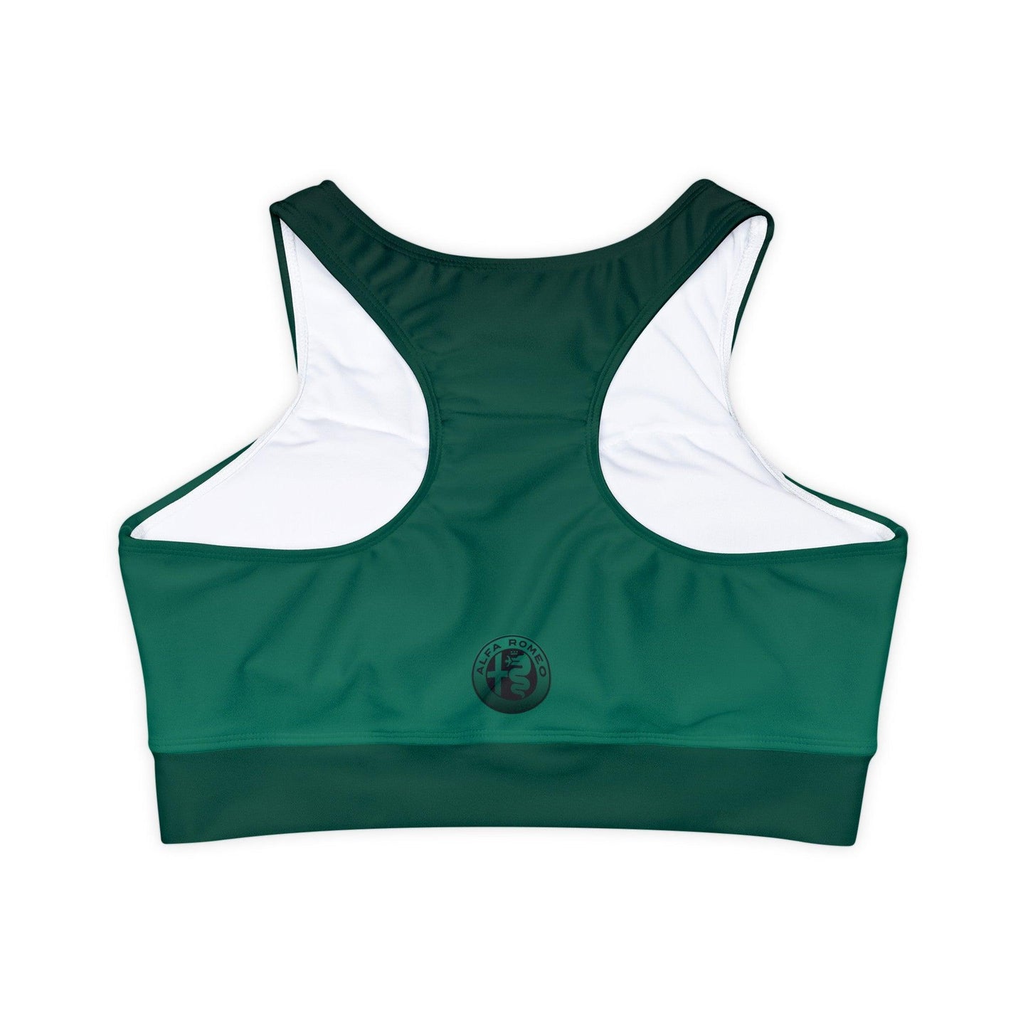 Alfa Romeo High-Neck Sports Bra in Verde Montreal - Racerback, Removable Cups - AI Print Spot