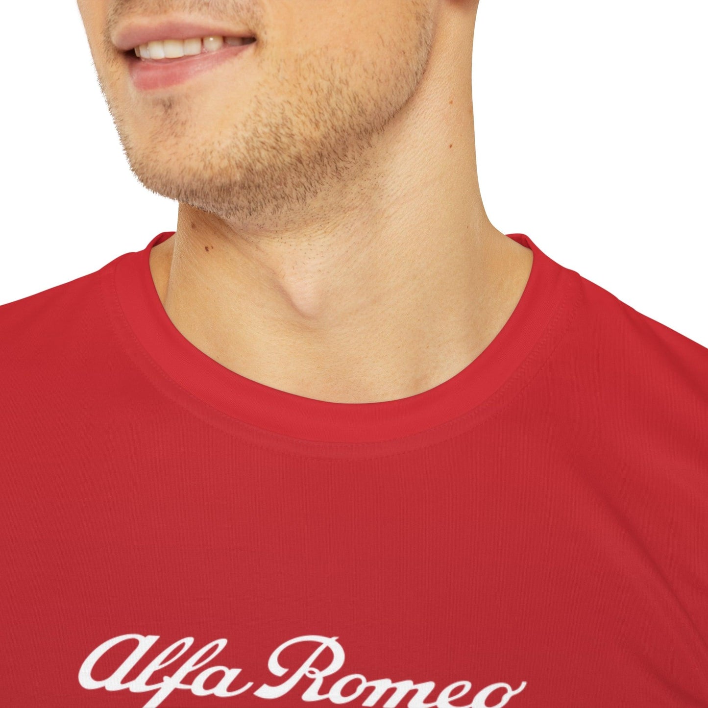 Alfa Romeo Performance Tee for Alfa Romeo Enthusiasts - Quadrifoglio Style in Rosso Etna Red - AI Print Spot