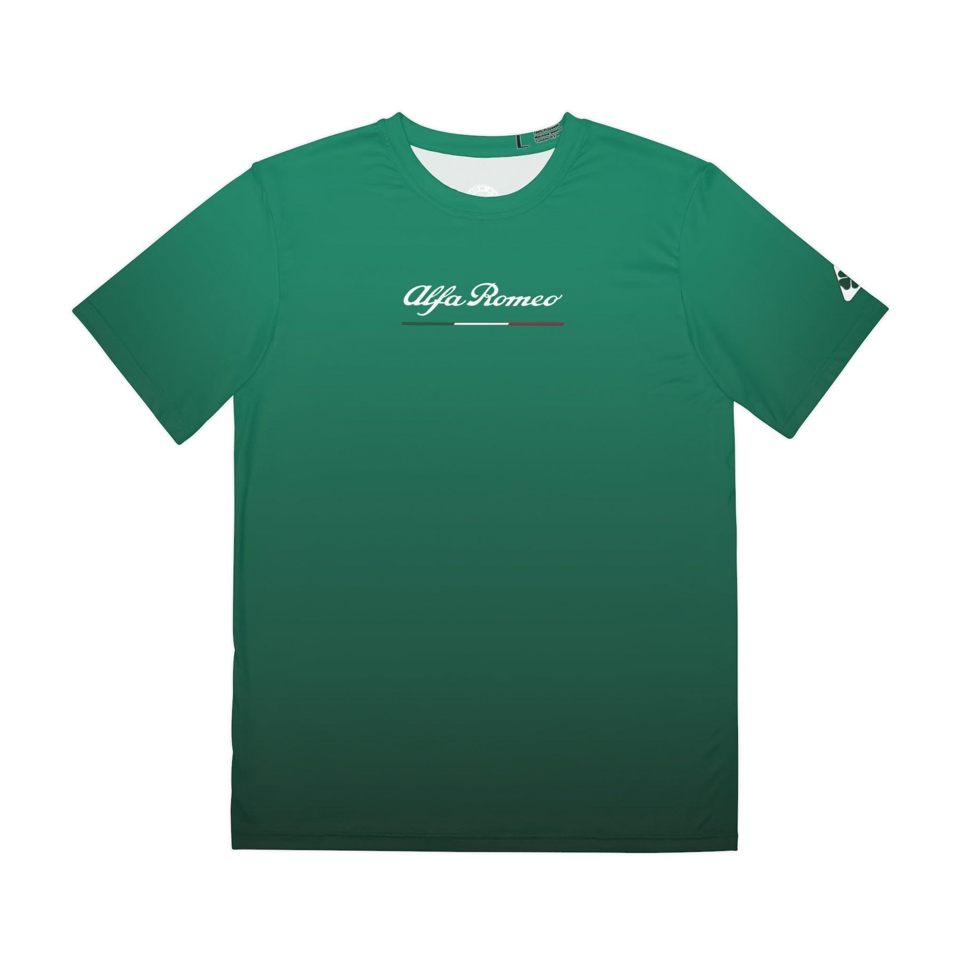 Alfa Romeo Performance Tee for Alfa Romeo Enthusiasts - Quadrifoglio Style in Verde Montreal Green - AI Print Spot