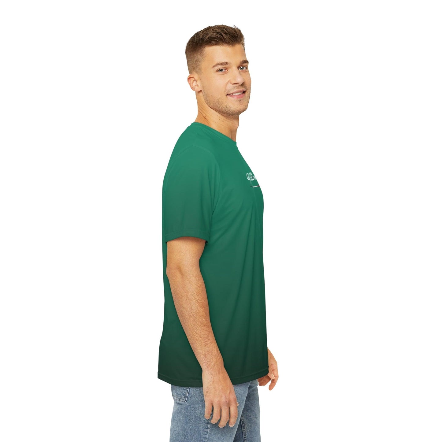 Alfa Romeo Performance Tee for Alfa Romeo Enthusiasts - Quadrifoglio Style in Verde Montreal Green - AI Print Spot