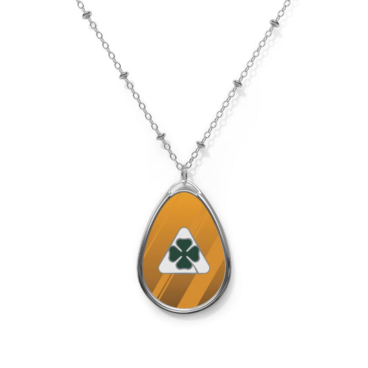 Alfa Romeo Quadrifoglio Zinc Alloy Necklace - Custom Ellipse Pendant, Ocra GT - AI Print Spot