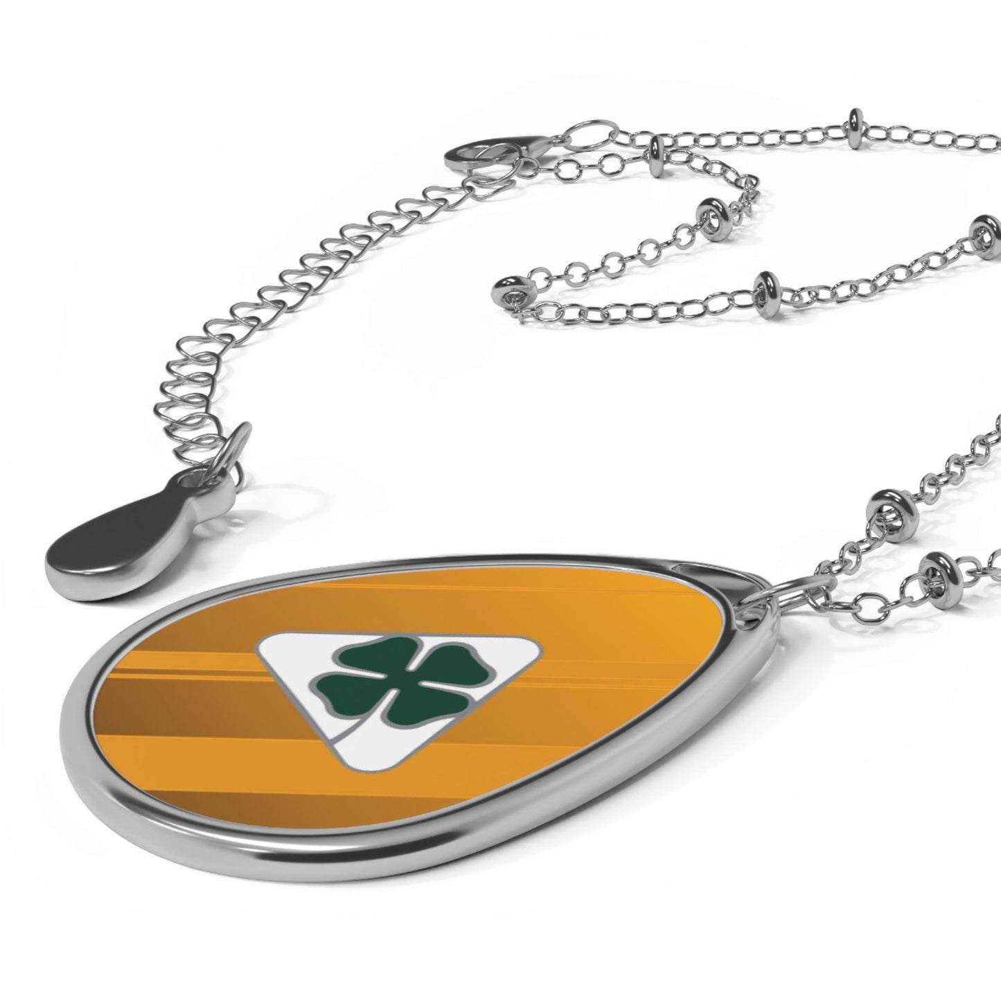 Alfa Romeo Quadrifoglio Zinc Alloy Necklace - Custom Ellipse Pendant, Ocra GT - AI Print Spot