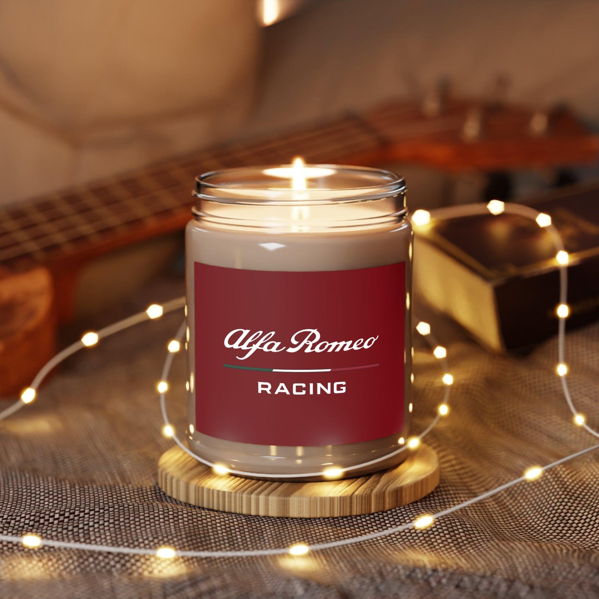 Alfa Romeo Racing Candle - 9oz Soy Wax - Premium Fragrances - Long Burn Time - Relaxation Gift - Luxury Auto Decor - AI Print Spot