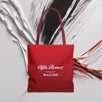 Alfa Romeo Racing Tote Bag - Rosso Etna, Durable Polyester, Multiple Sizes - AI Print Spot