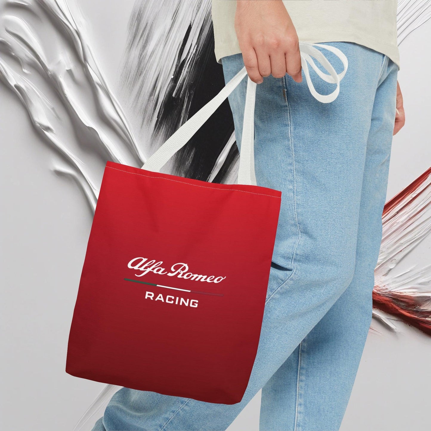 Alfa Romeo Racing Tote Bag - Rosso Etna, Durable Polyester, Multiple Sizes - AI Print Spot