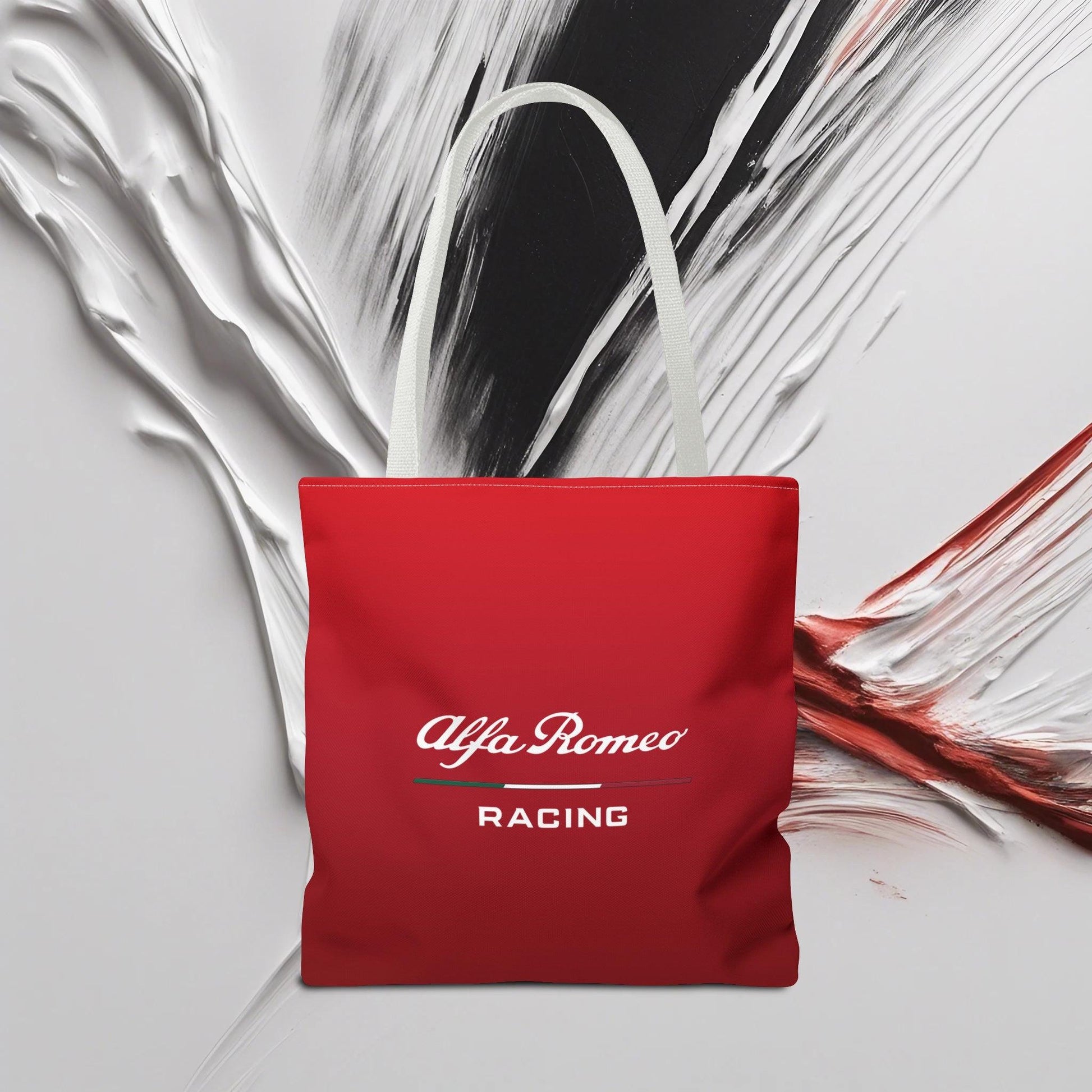 Alfa Romeo Racing Tote Bag - Rosso Etna, Durable Polyester, Multiple Sizes - AI Print Spot