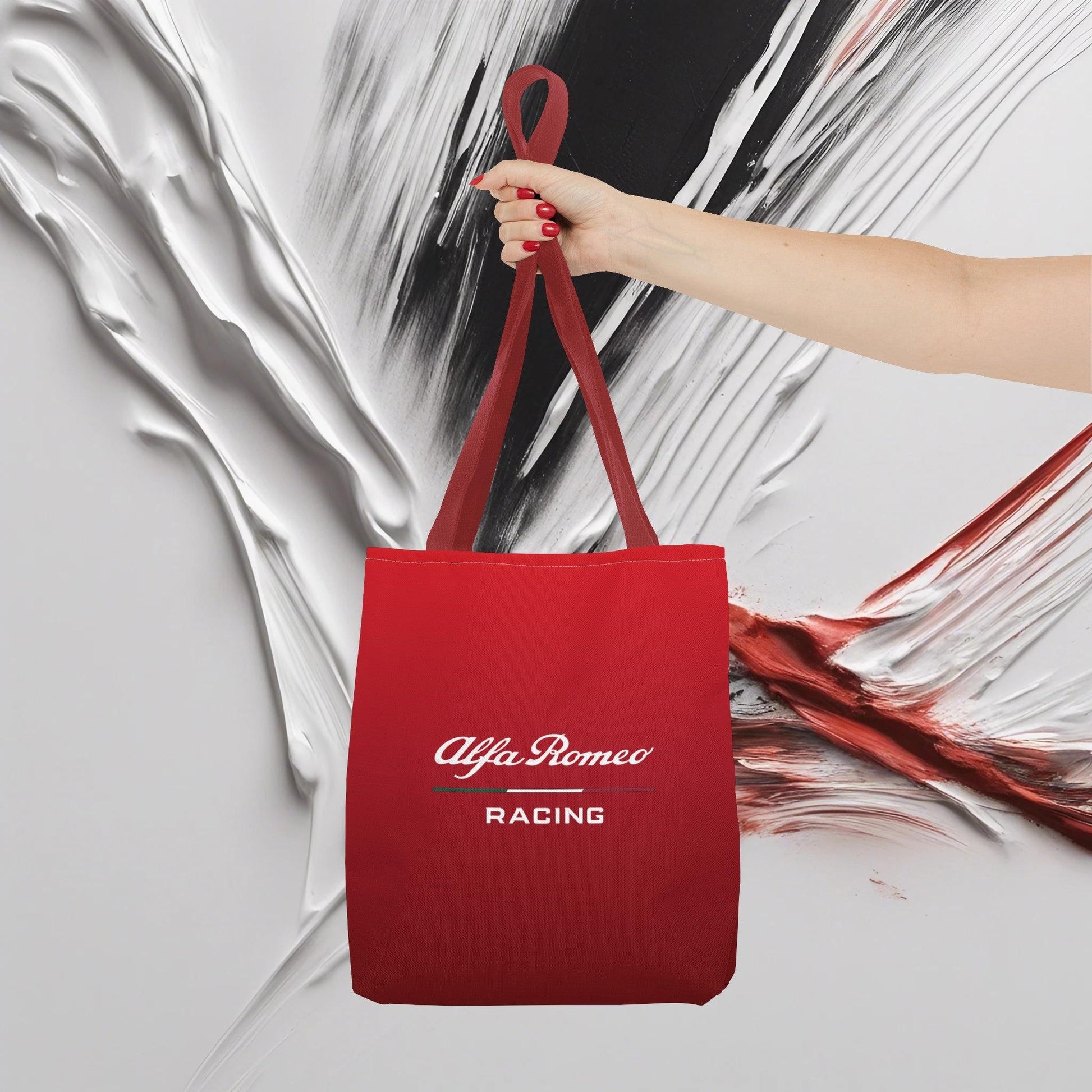 Alfa Romeo Racing Tote Bag - Rosso Etna, Durable Polyester, Multiple Sizes - AI Print Spot