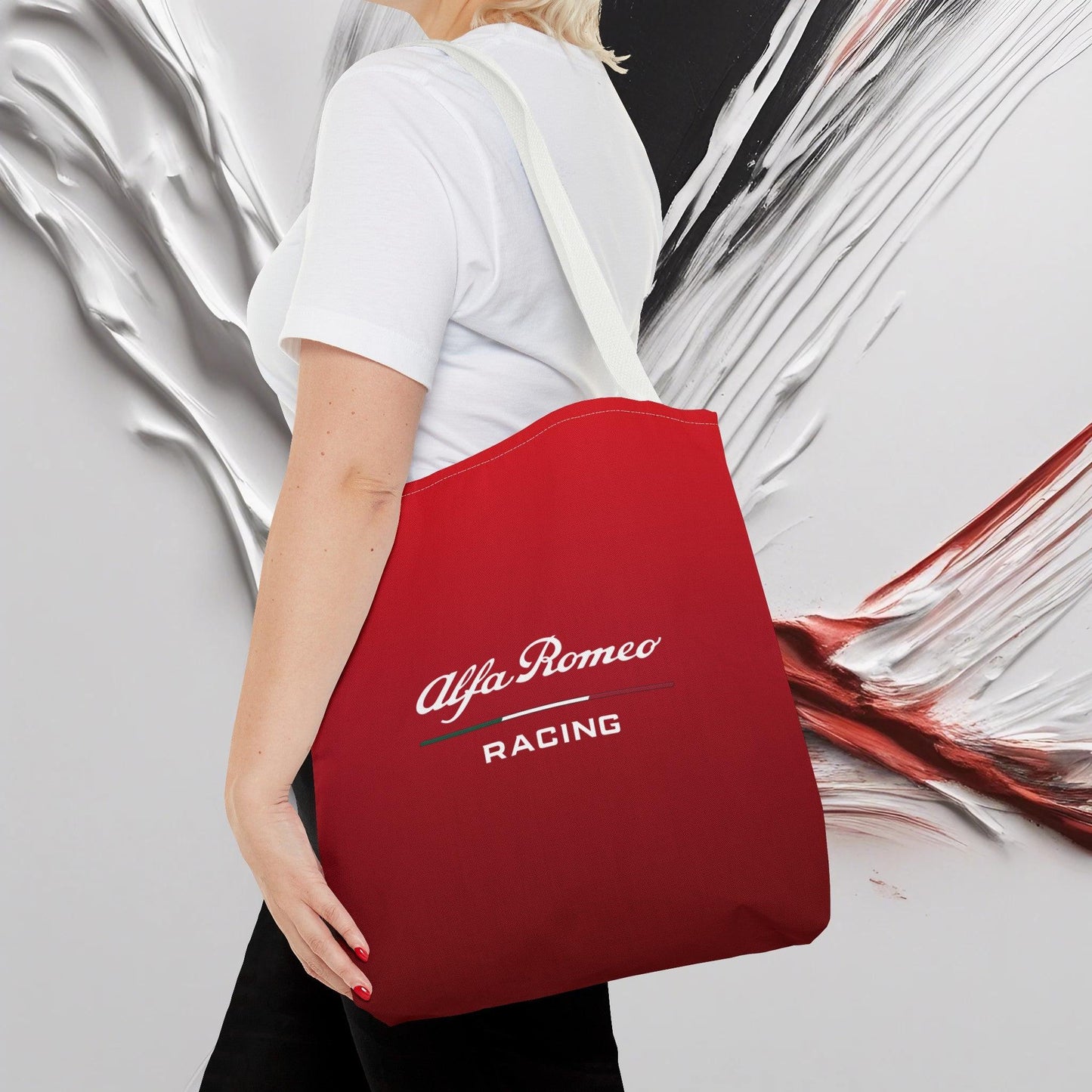 Alfa Romeo Racing Tote Bag - Rosso Etna, Durable Polyester, Multiple Sizes - AI Print Spot