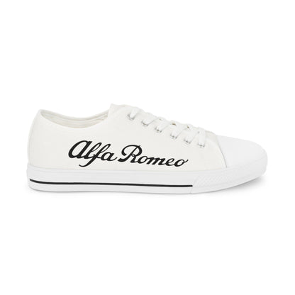 Alfa Romeo Script Low Top Canvas Sneaker - Customizable Men’s Footwear - Comfortable & Durable Design - Perfect for a Drive or Unique Sneaker Fans - AI Print Spot