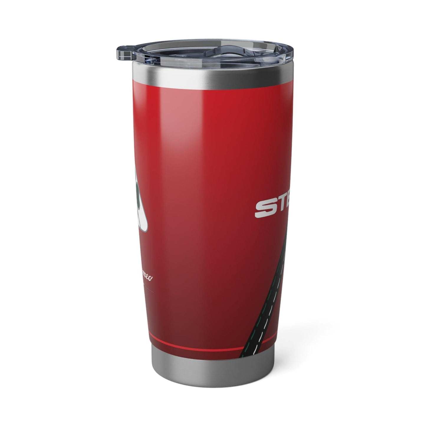 Alfa Romeo Stelvio Quadrifoglio Tumbler in Rosso Etna - 20oz, Insulated - AI Print Spot