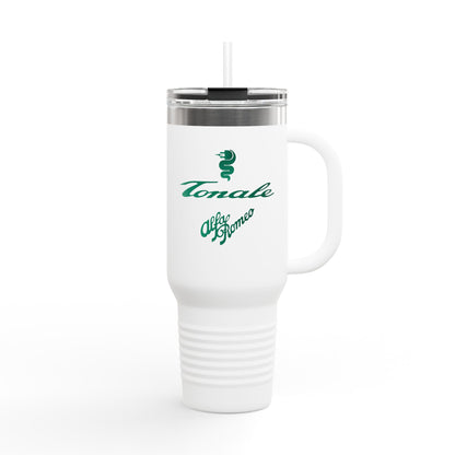 Alfa Romeo Tonale in Fangio Verde 40oz Powder-Coated Insulated Travel Mug – Black or White Options - AI Print Spot