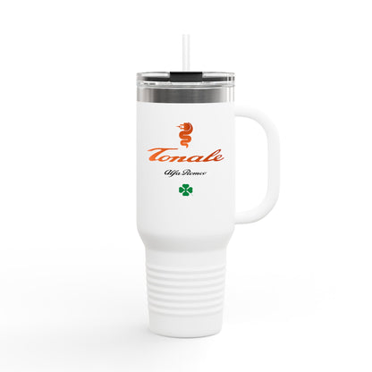 Alfa Romeo Tonale in Fiery Orange 40oz Powder-Coated Insulated Travel Mug – Black or White Options - AI Print Spot