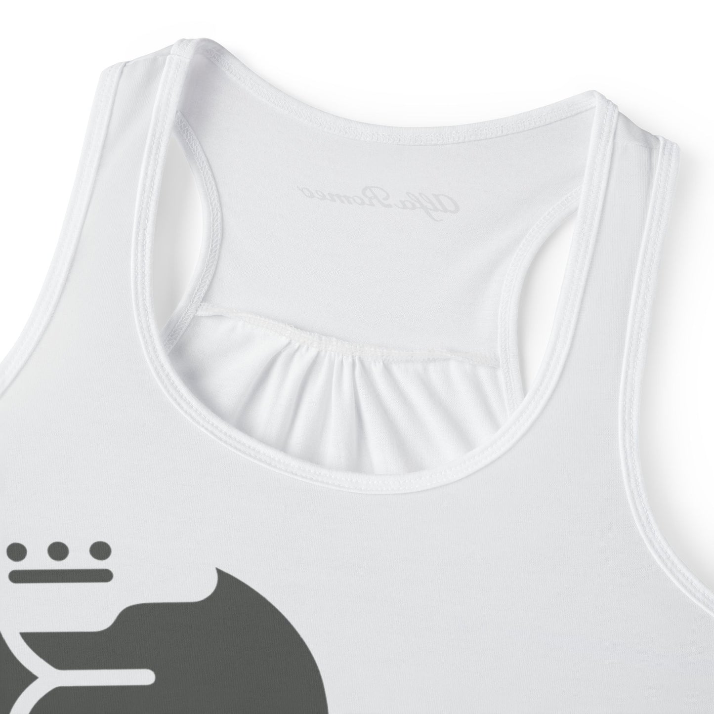 Alfa Romeo Trofeo White Cinched Back Tank Top - Biscione Snake & Cross - Performance Fit - Made in USA - AI Print Spot