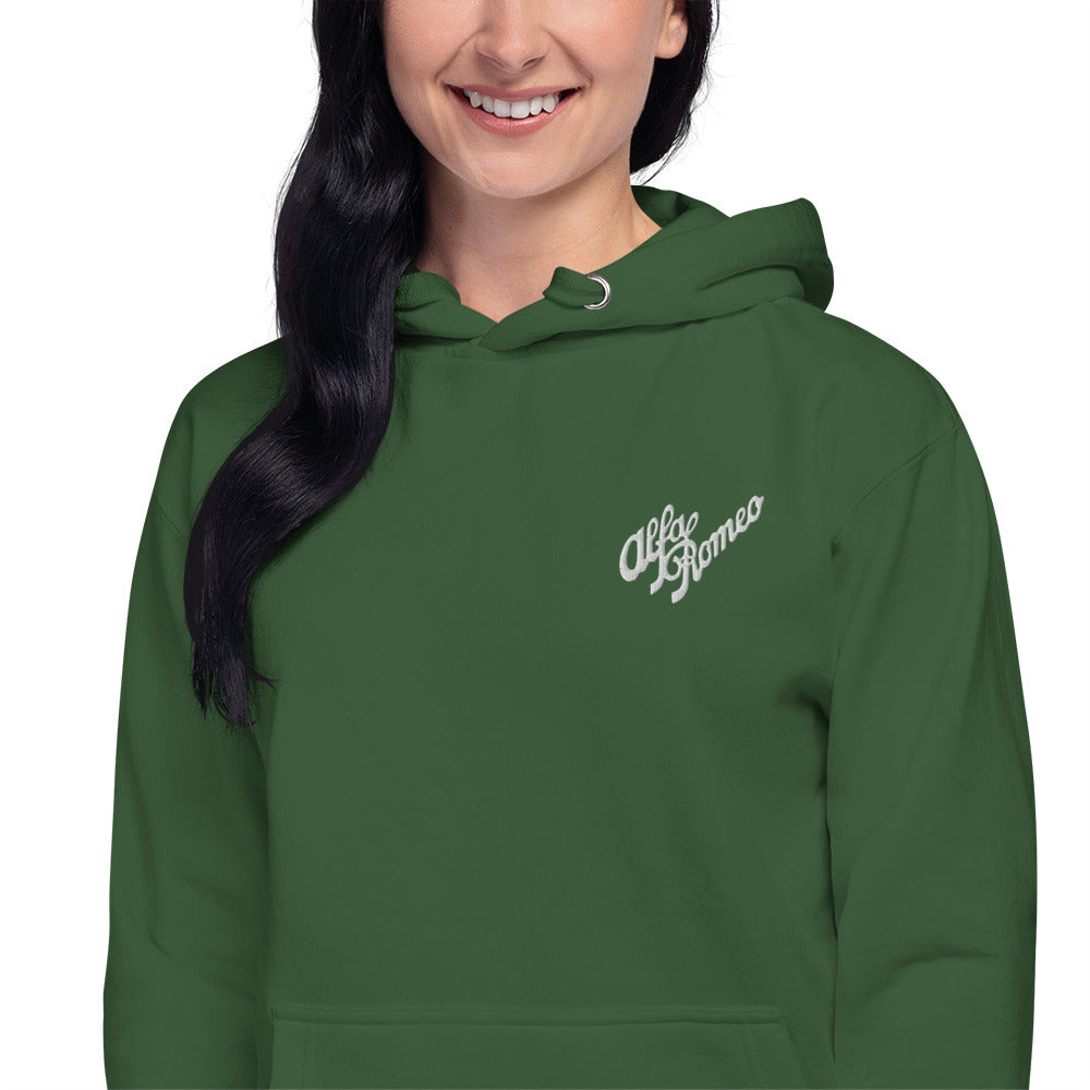 Alfa Romeo Vintage Logo Hoodie with Iconic Embroidery - AI Print Spot