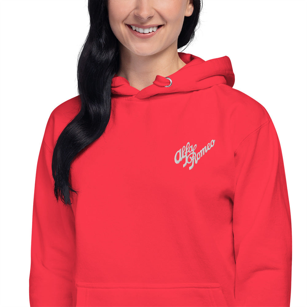 Alfa Romeo Vintage Logo Hoodie with Iconic Embroidery - AI Print Spot