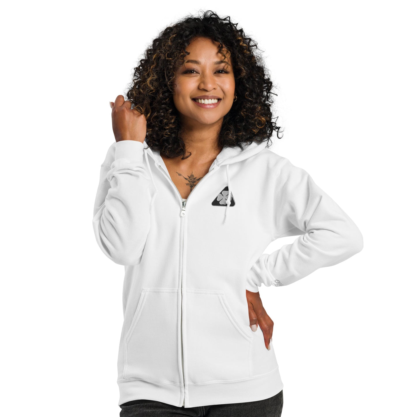 Black & White Alfa Romeo Quadrifoglio Heavy Blend Zip Hoodie - AI Print Spot