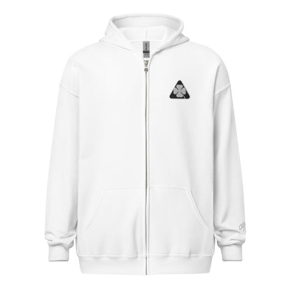 Black & White Alfa Romeo Quadrifoglio Heavy Blend Zip Hoodie - AI Print Spot