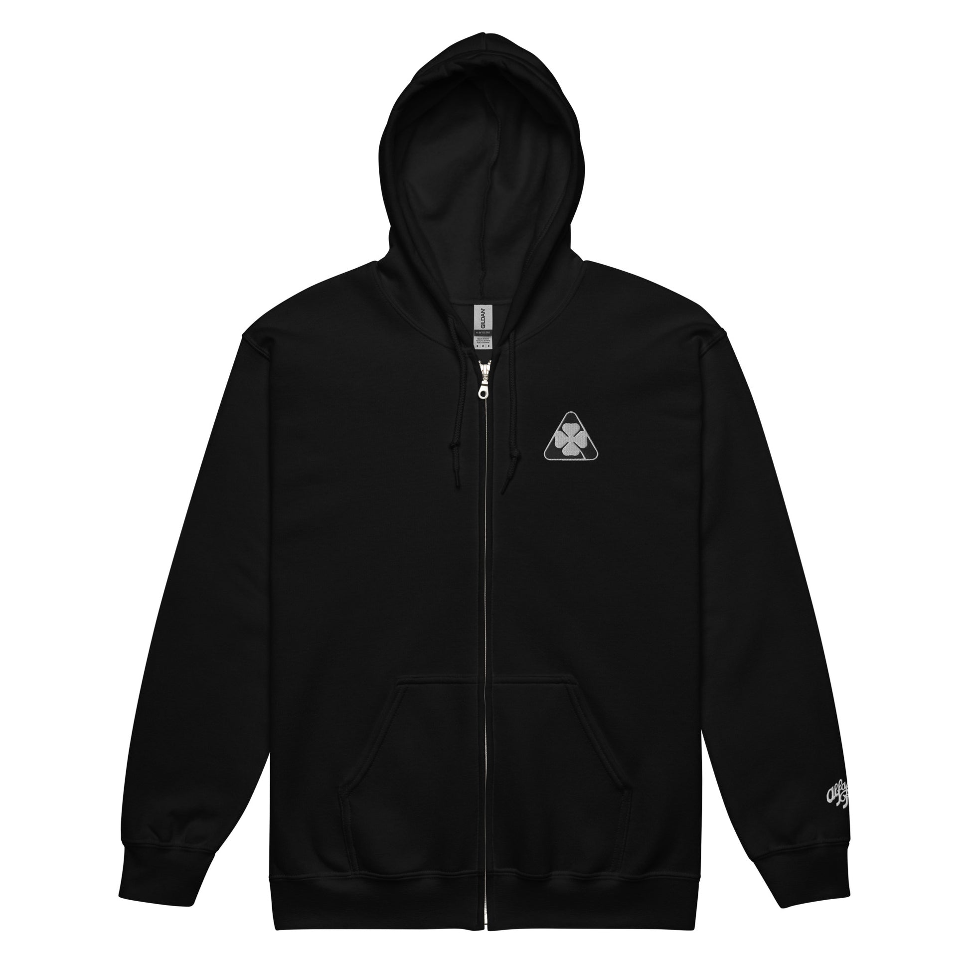 Black & White Alfa Romeo Quadrifoglio Heavy Blend Zip Hoodie - AI Print Spot