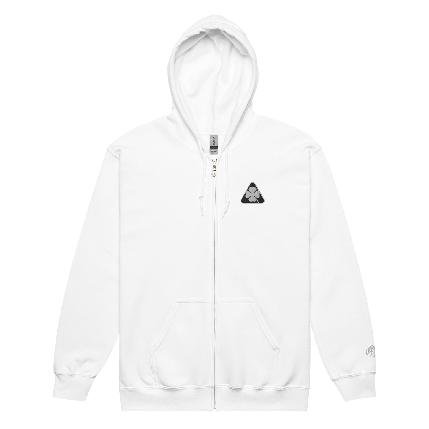 Black & White Alfa Romeo Quadrifoglio Heavy Blend Zip Hoodie - AI Print Spot