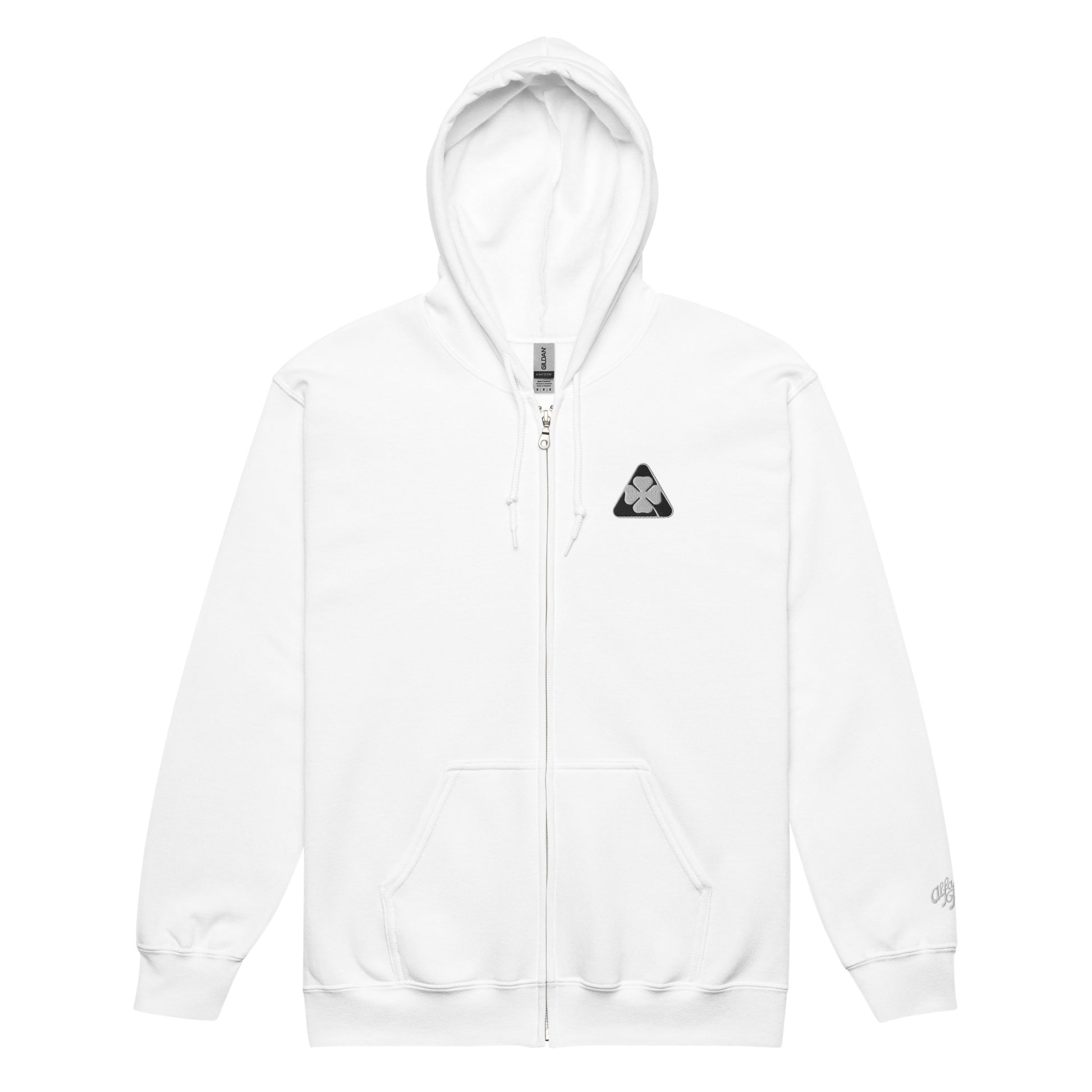 Black & White Alfa Romeo Quadrifoglio Heavy Blend Zip Hoodie - AI Print Spot