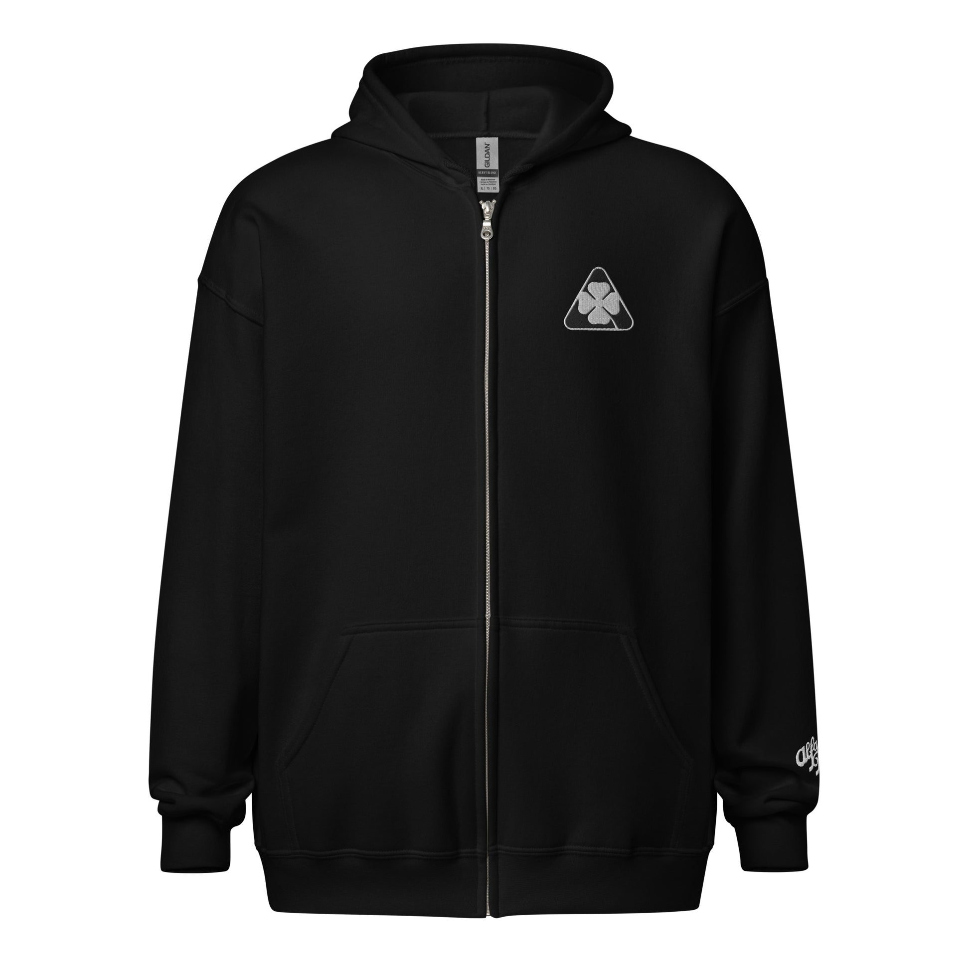 Black & White Alfa Romeo Quadrifoglio Heavy Blend Zip Hoodie - AI Print Spot