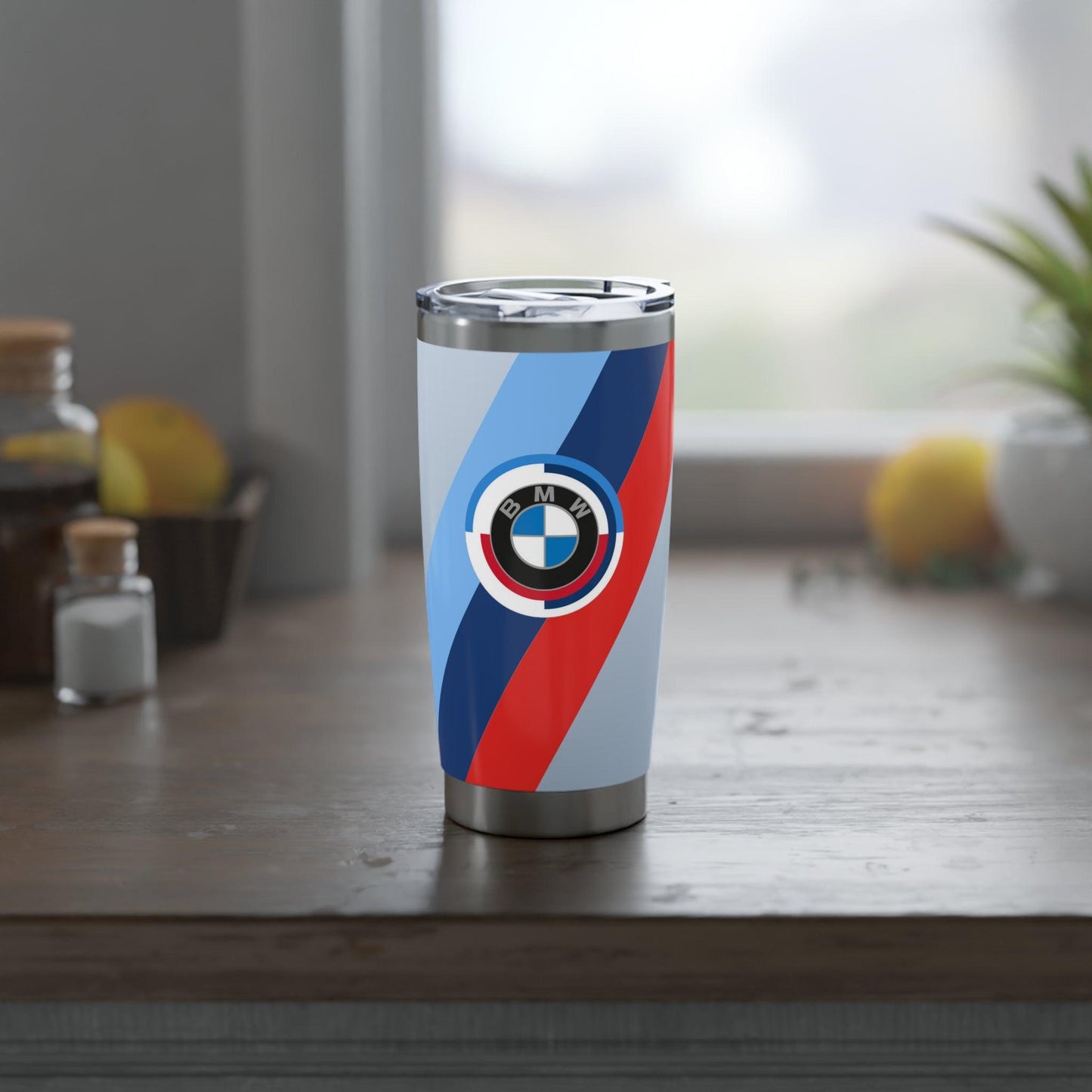 BMW 20oz Tumbler in Brooklyn Grey - 50 Jahre - M Piping & Logo - Limited Edition - Stainless Steel - Car Enthusiast - G80 Fans - AI Print Spot