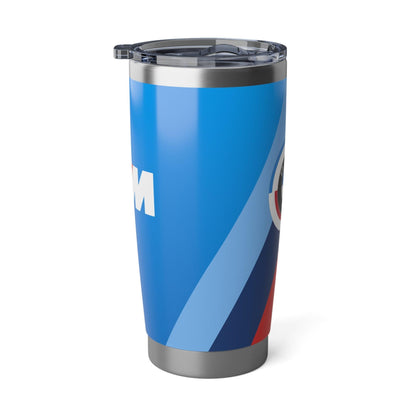 BMW 20oz Tumbler in Daytona Blue - 50 Jahre - M Piping & Logo - Limited Edition - Stainless Steel - Car Enthusiast - G80 Fans - AI Print Spot