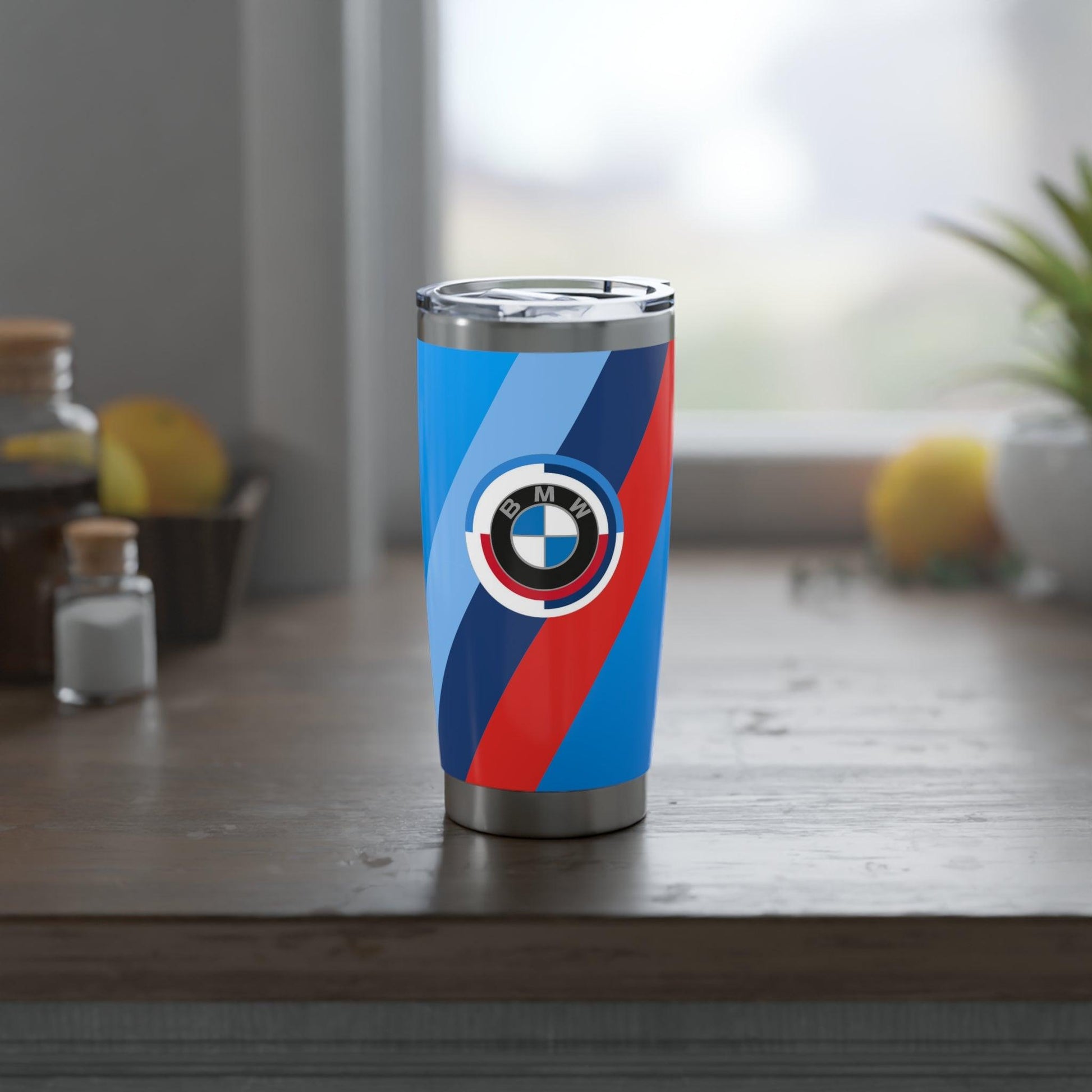 BMW 20oz Tumbler in Daytona Blue - 50 Jahre - M Piping & Logo - Limited Edition - Stainless Steel - Car Enthusiast - G80 Fans - AI Print Spot