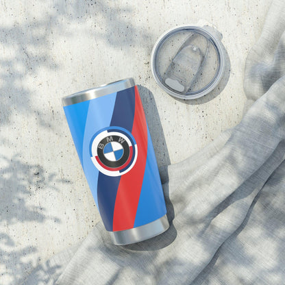 BMW 20oz Tumbler in Daytona Blue - 50 Jahre - M Piping & Logo - Limited Edition - Stainless Steel - Car Enthusiast - G80 Fans - AI Print Spot