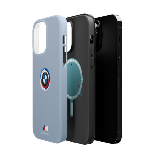 BMW G8X Brooklyn Grey iPhone MagSafe Tough Case - 50 Jahre Logo and M Piping - AI Print Spot