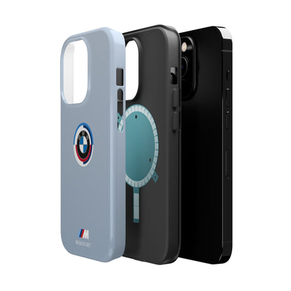 BMW G8X Brooklyn Grey iPhone MagSafe Tough Case - 50 Jahre Logo and M Piping - AI Print Spot