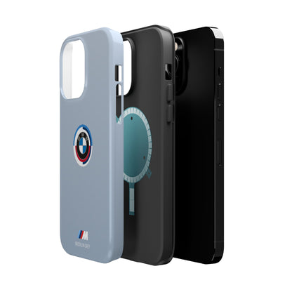 BMW G8X Brooklyn Grey iPhone MagSafe Tough Case - 50 Jahre Logo and M Piping - AI Print Spot