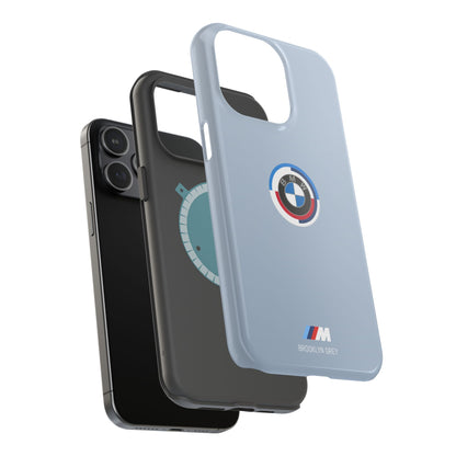 BMW G8X Brooklyn Grey iPhone MagSafe Tough Case - 50 Jahre Logo and M Piping - AI Print Spot