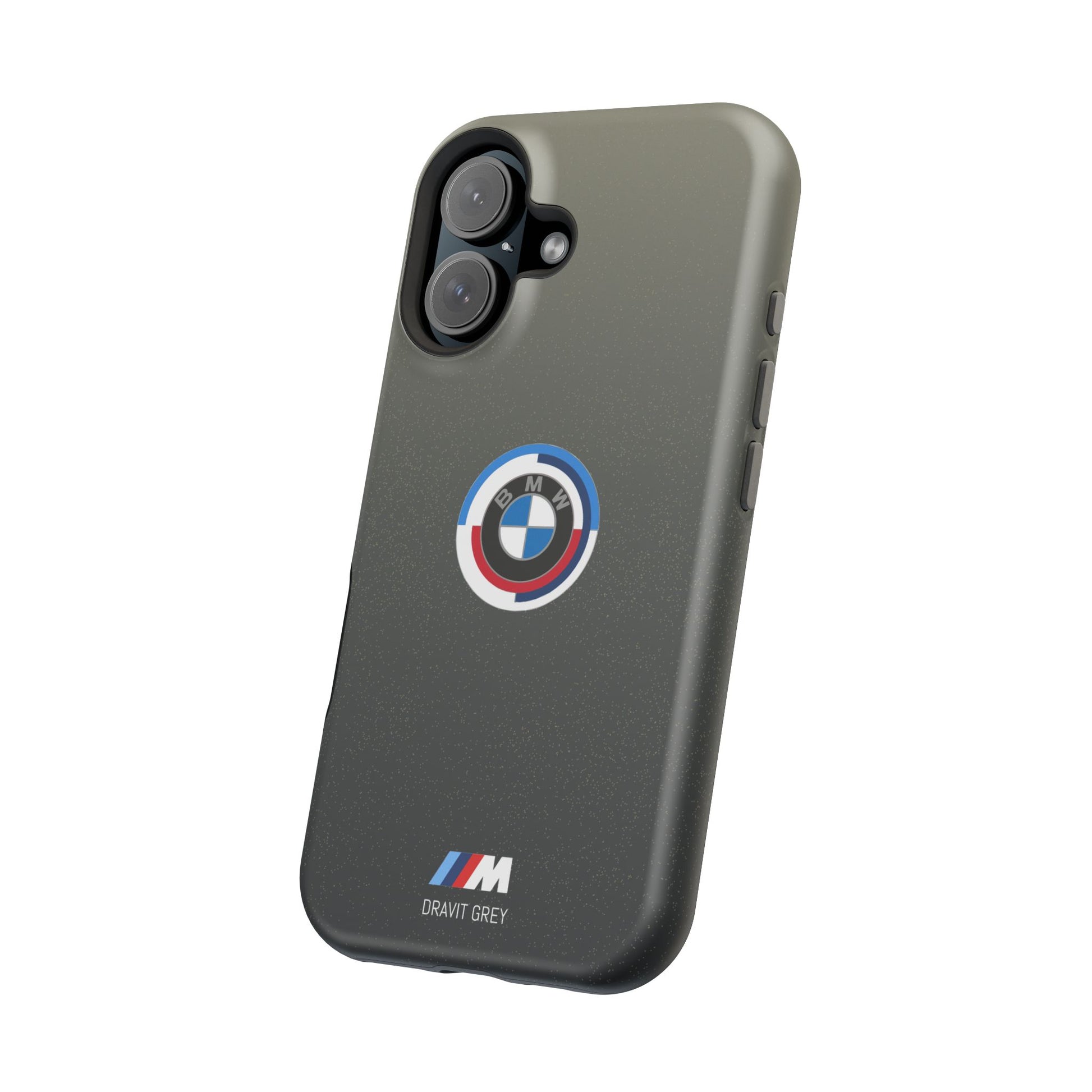 BMW G8X Dravit Grey With Gold Flecks iPhone MagSafe Tough Case - 50 Jahre Logo and M Piping - AI Print Spot