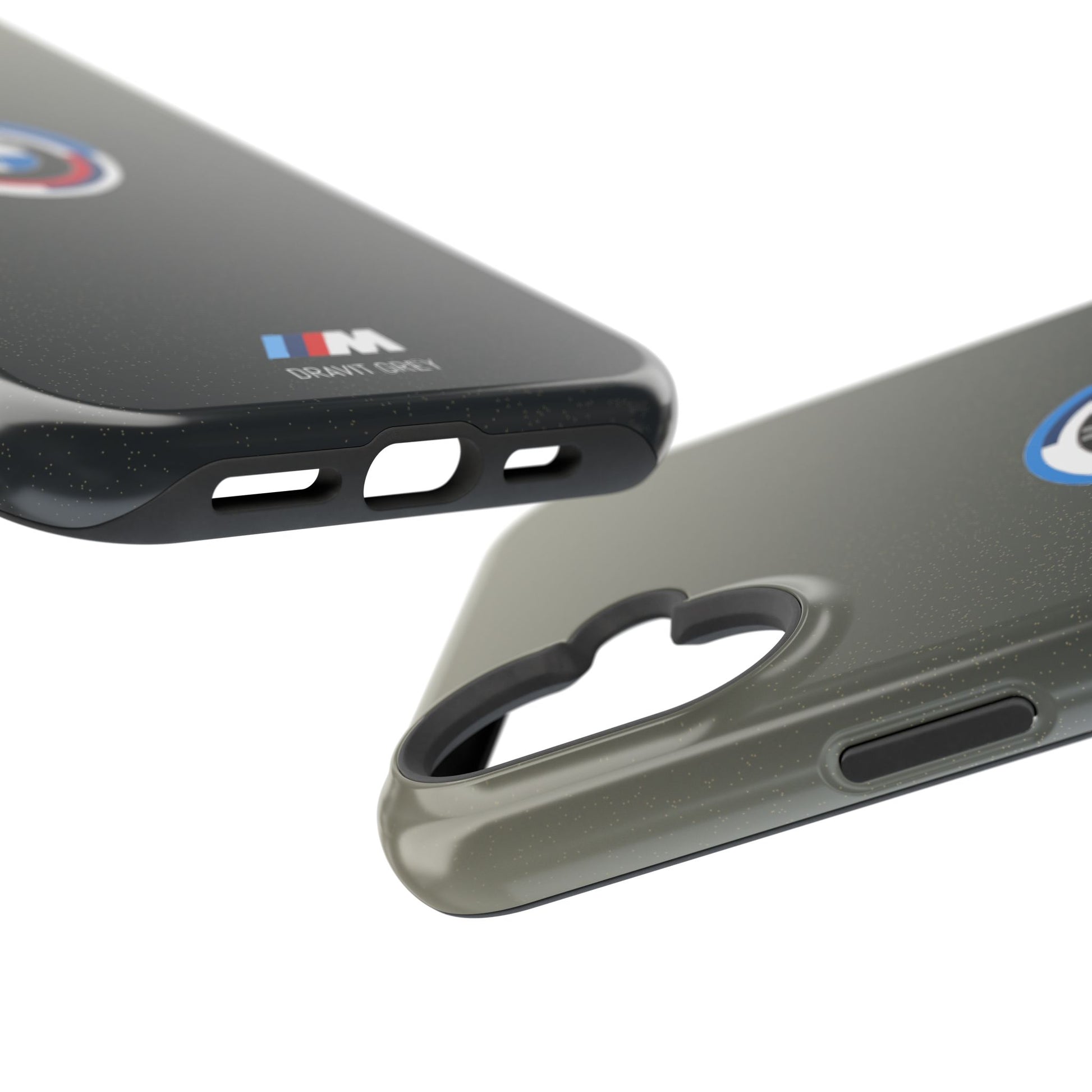 BMW G8X Dravit Grey With Gold Flecks iPhone MagSafe Tough Case - 50 Jahre Logo and M Piping - AI Print Spot