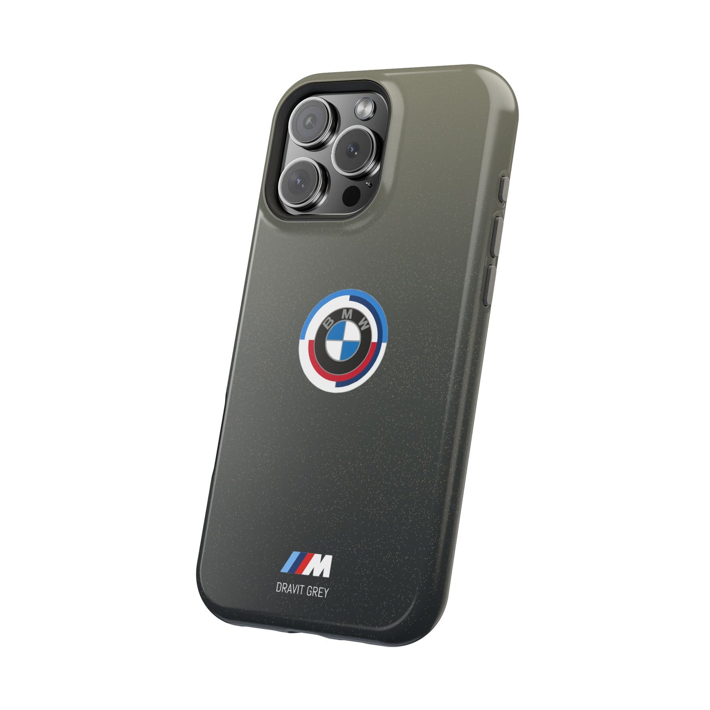 BMW G8X Dravit Grey With Gold Flecks iPhone MagSafe Tough Case - 50 Jahre Logo and M Piping - AI Print Spot