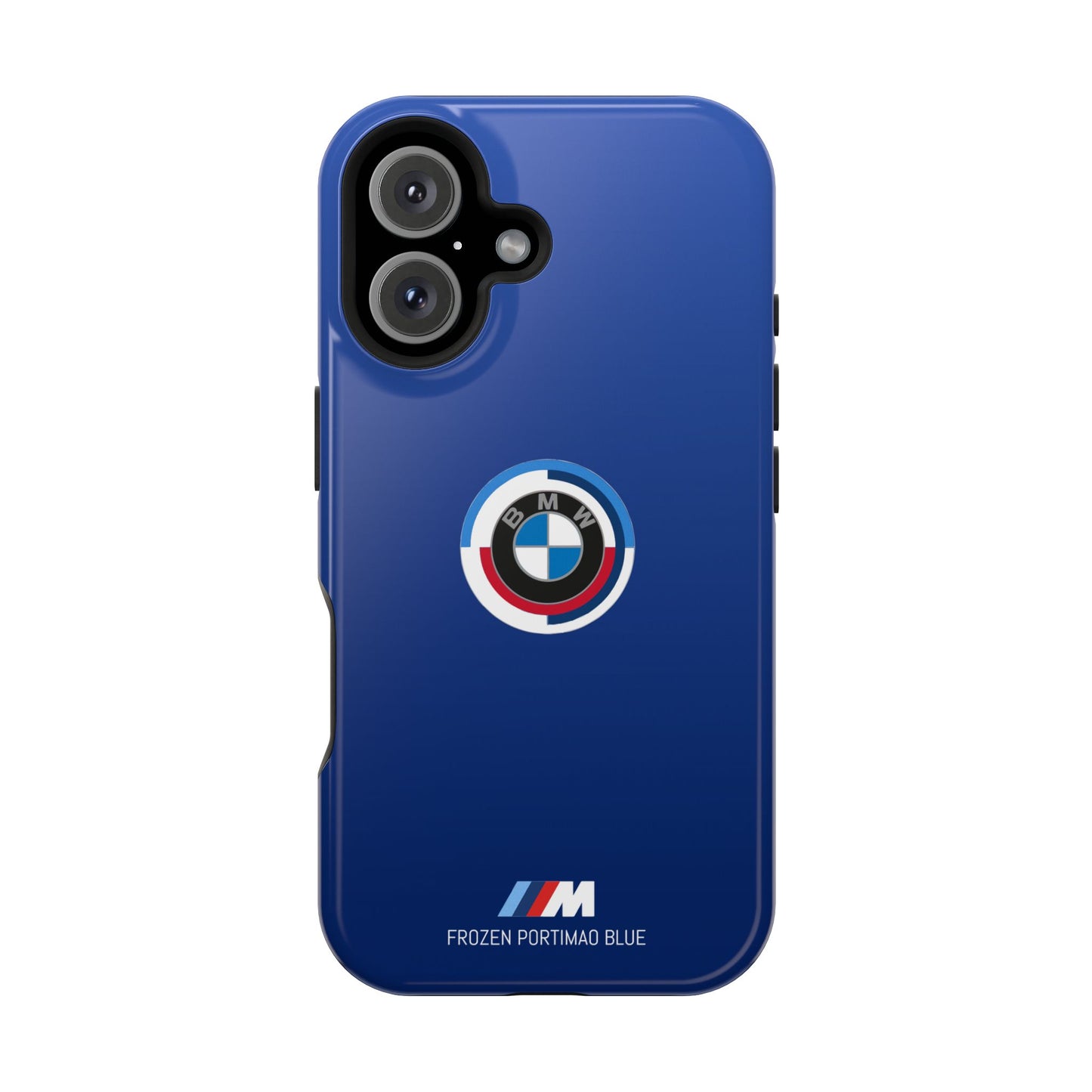 BMW G8X Frozen Portimao Blue iPhone MagSafe Tough Case - 50 Jahre Logo and M Piping - AI Print Spot