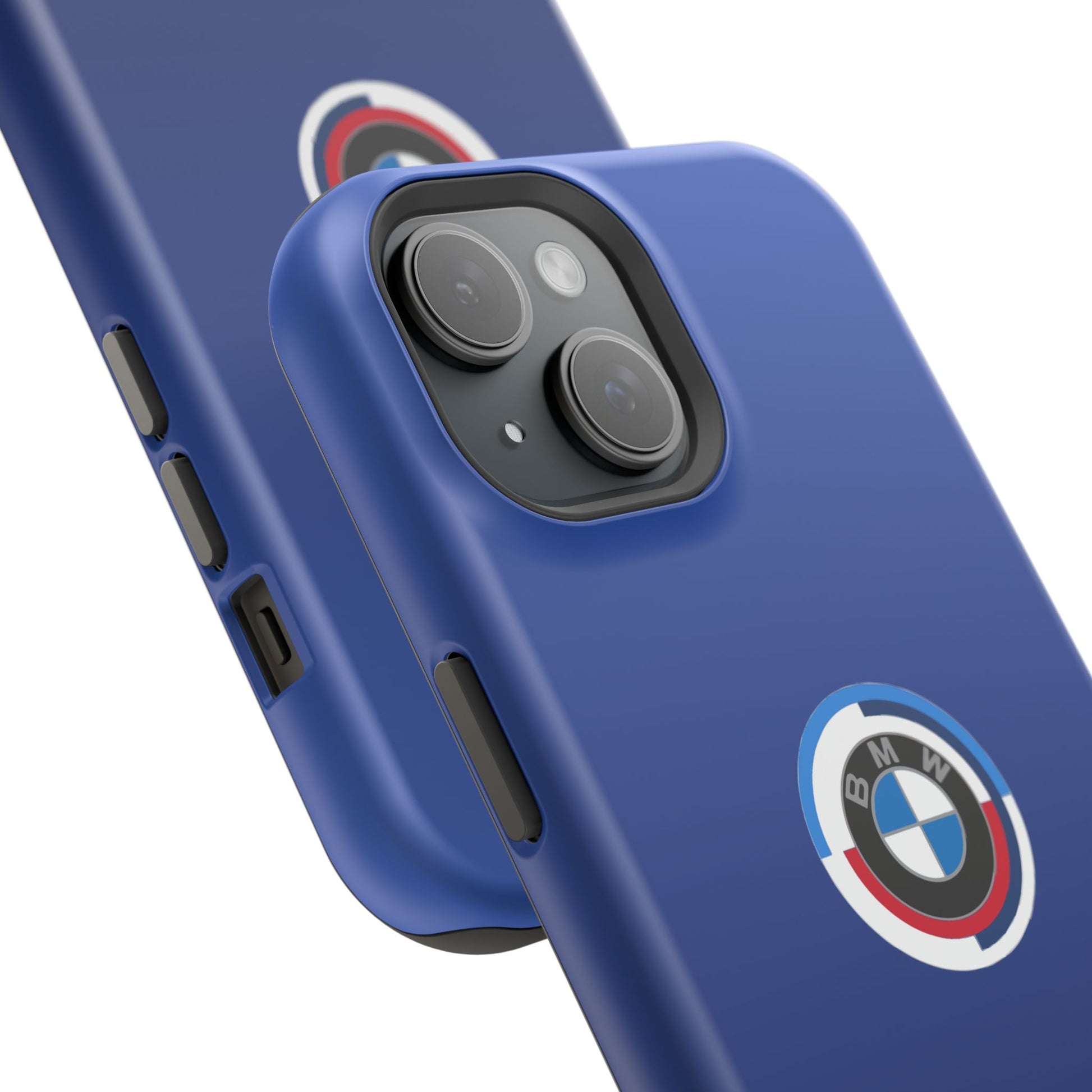 BMW G8X Frozen Portimao Blue iPhone MagSafe Tough Case - 50 Jahre Logo and M Piping - AI Print Spot