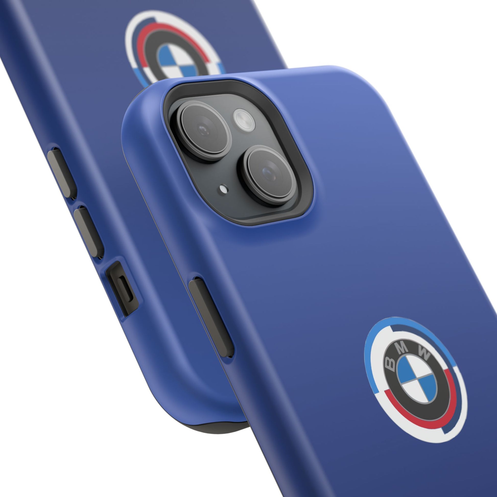 BMW G8X Frozen Portimao Blue iPhone MagSafe Tough Case - 50 Jahre Logo and M Piping - AI Print Spot