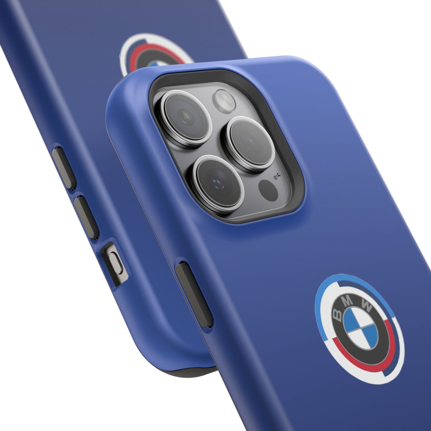 BMW G8X Frozen Portimao Blue iPhone MagSafe Tough Case - 50 Jahre Logo and M Piping - AI Print Spot