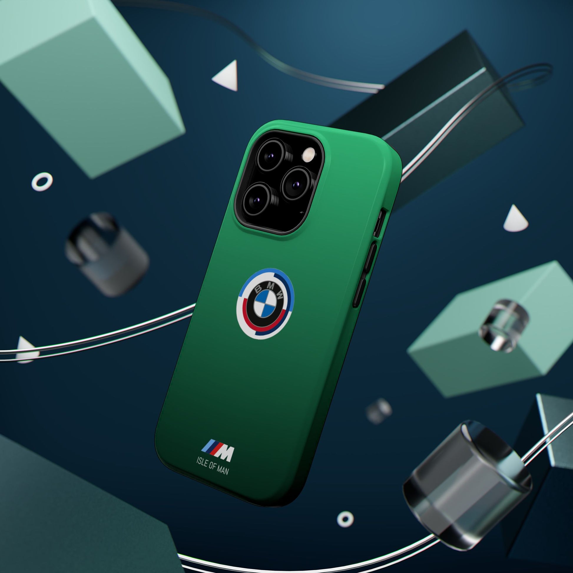 BMW G8X Isle of Man Green iPhone MagSafe Tough Case - 50 Jahre Logo and M Piping - AI Print Spot