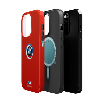 BMW G8X Toronto Red iPhone MagSafe Tough Case - 50 Jahre Logo and M Piping - AI Print Spot