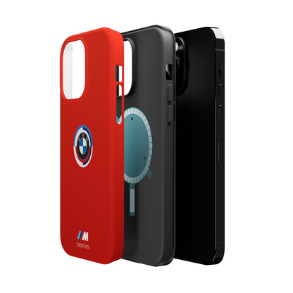 BMW G8X Toronto Red iPhone MagSafe Tough Case - 50 Jahre Logo and M Piping - AI Print Spot