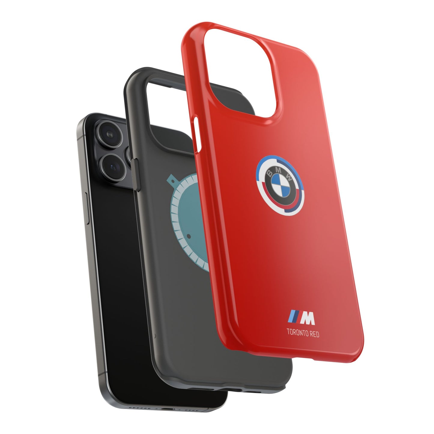 BMW G8X Toronto Red iPhone MagSafe Tough Case - 50 Jahre Logo and M Piping - AI Print Spot