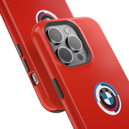 BMW G8X Toronto Red iPhone MagSafe Tough Case - 50 Jahre Logo and M Piping - AI Print Spot