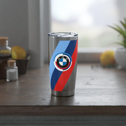 BMW M Series 20oz Tumbler - Silver Steel Finish - M Logo & Piping - Collector’s Edition - Stainless Steel Travel Cup - G8X Enthusiast - AI Print Spot