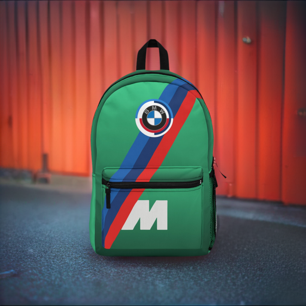 BMW M3 G80 Backpack - Limited Edition - Isle of Man Green - 50 Jahre Logo - M Piping - Collector's Item - Premium Car Enthusiast Gear - AI Print Spot