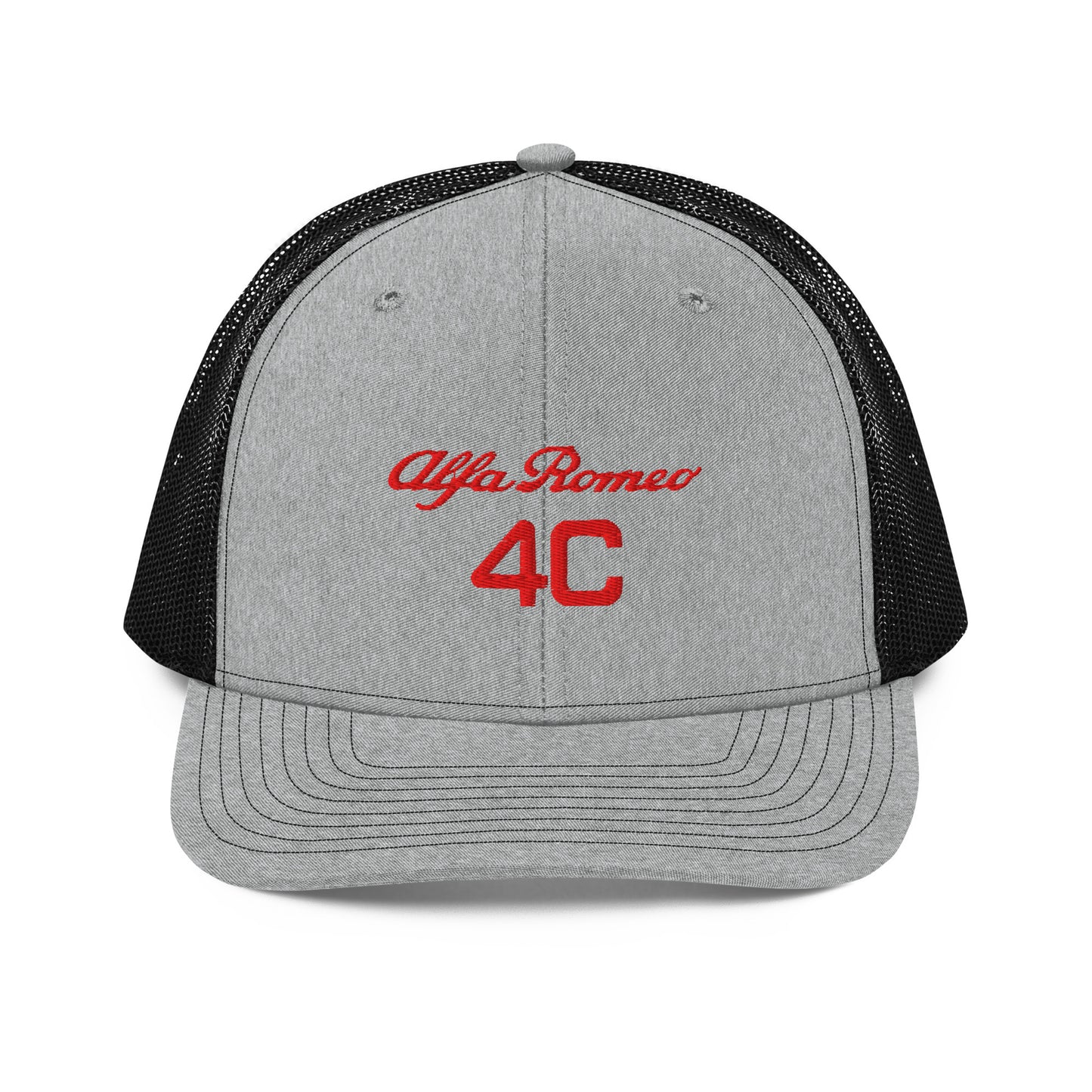 Bold Style Meets Alfa Romeo Heritage: Embroidered 4C Snapback Trucker Cap - AI Print Spot